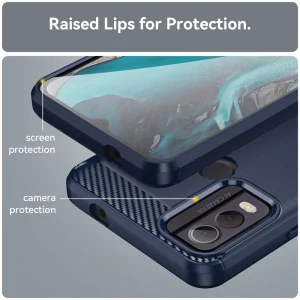 Силиконов Калъф Carbon за Nokia C22, Син 4