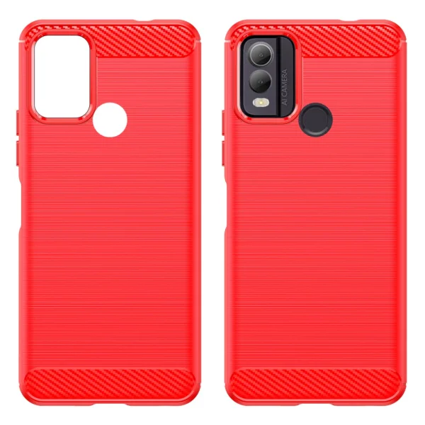 Silicone Case Carbon for Nokia C22, Red 2