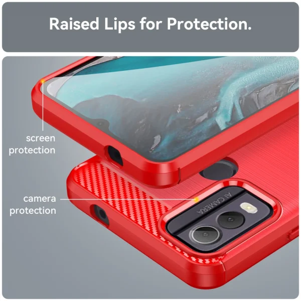 Silicone Case Carbon for Nokia C22, Red 4