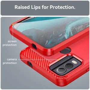 Silicone Case Carbon for Nokia C22, Red 4