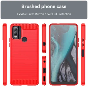 Silicone Case Carbon for Nokia C22, Red 3