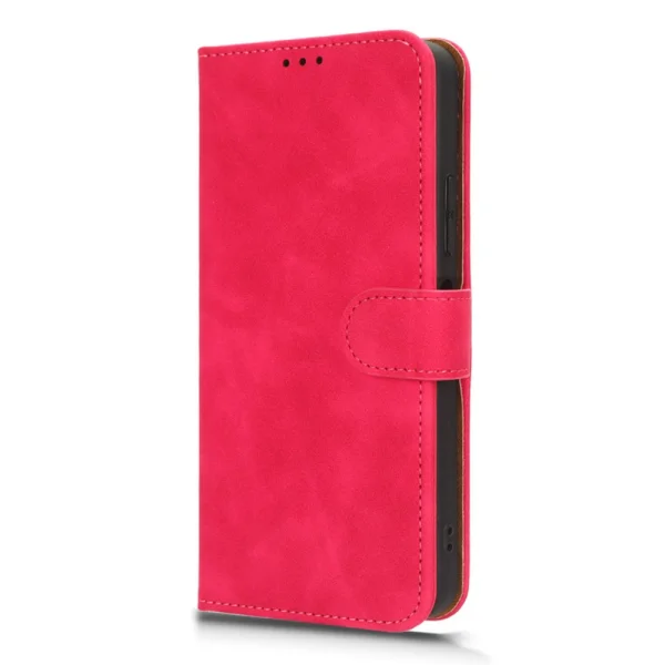 Калъф тефтер Leather Wallet за Nokia C32, Тъмно розов 4