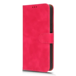 Калъф тефтер Leather Wallet за Nokia C32, Тъмно розов 4