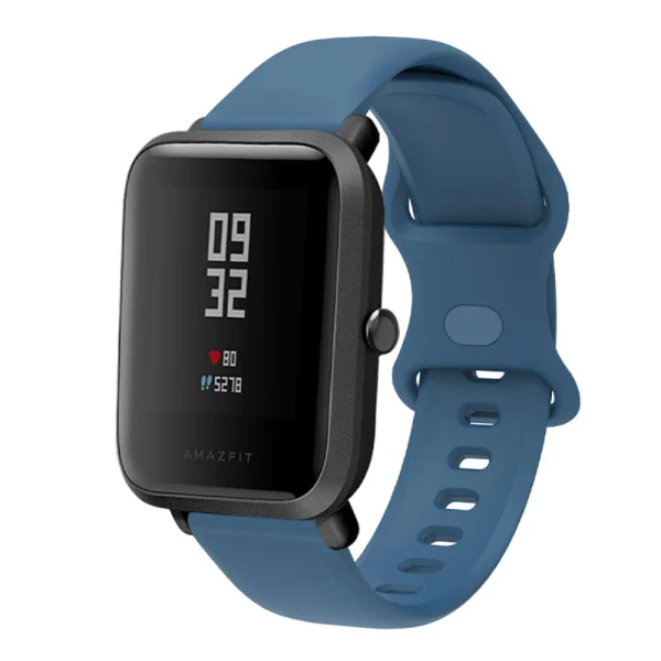 Universal silicone watch strap for Samsung, Huawei, Amazfit, 22mm, Blue 2