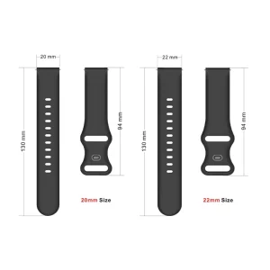 Universal silicone watch strap for Samsung, Huawei, Amazfit, 22mm, Blue 4