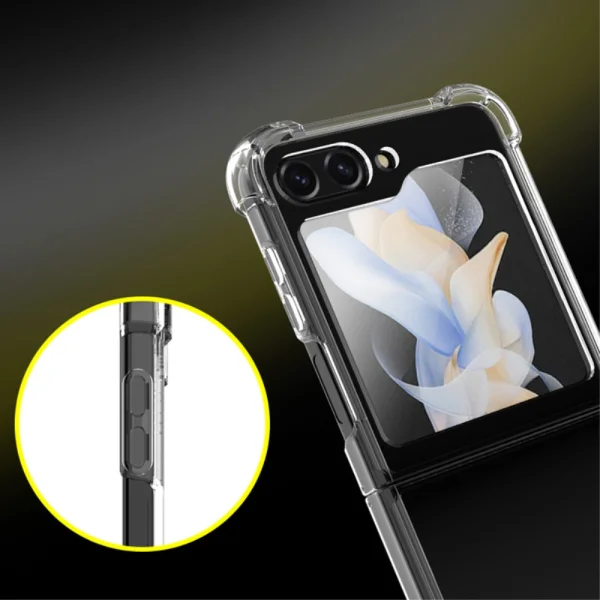 Shockproof Case for Samsung Galaxy Z Flip 5 5G, Transparent 2