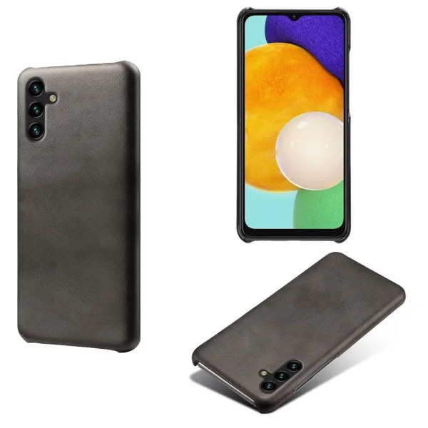 Plastic Case Leather Coated for Samsung Galaxy A54 5G, Black 2
