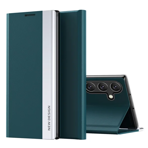 Electroplating Flip Case for Samsung Galaxy A54 5G, Dark Green 2