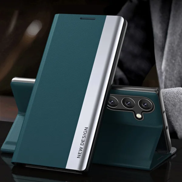 Electroplating Flip Case for Samsung Galaxy A54 5G, Dark Green 3