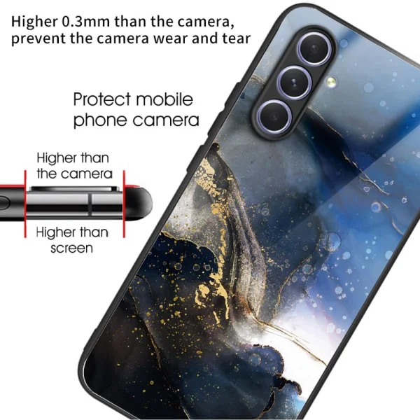 Стъклен Гръб Glass за Samsung Galaxy A54 5G, Син мрамор 2