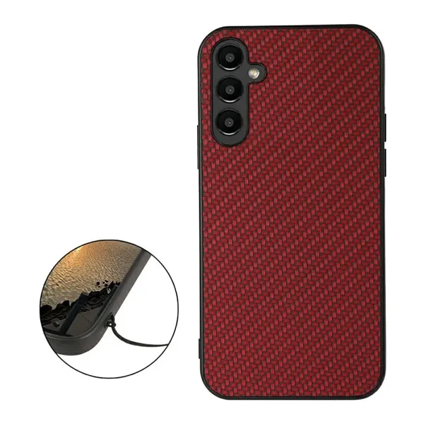 Shockproof case Fiber Texture for Samsung Galaxy A14 5G, Red 2