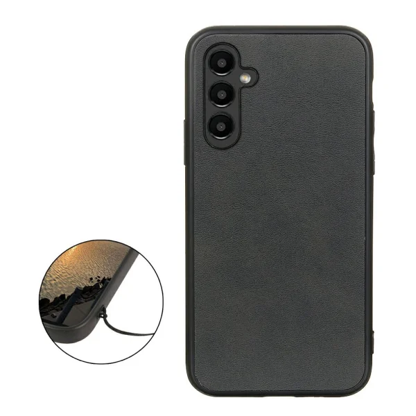 Удароустойчив калъф Leather Coated за Samsung Galaxy A14 5G, Черен 2