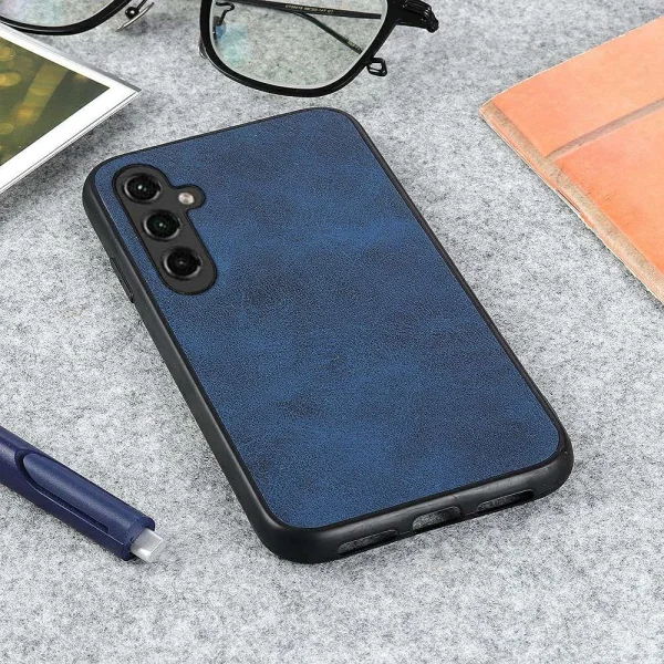 Удароустойчив калъф Leather Coated за Samsung Galaxy A14 5G, Син 2