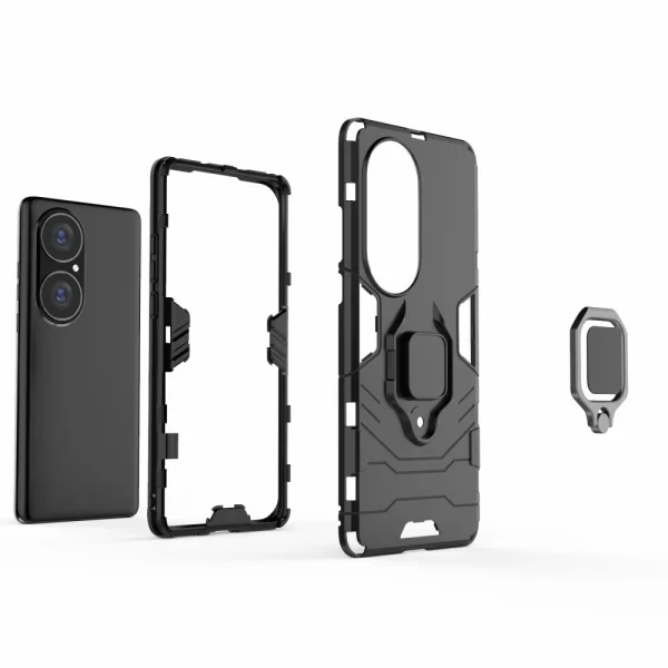 Удароустойчив Калъф Hybrid Cover за Huawei P50 Pro, Ring Holder, Черен 4