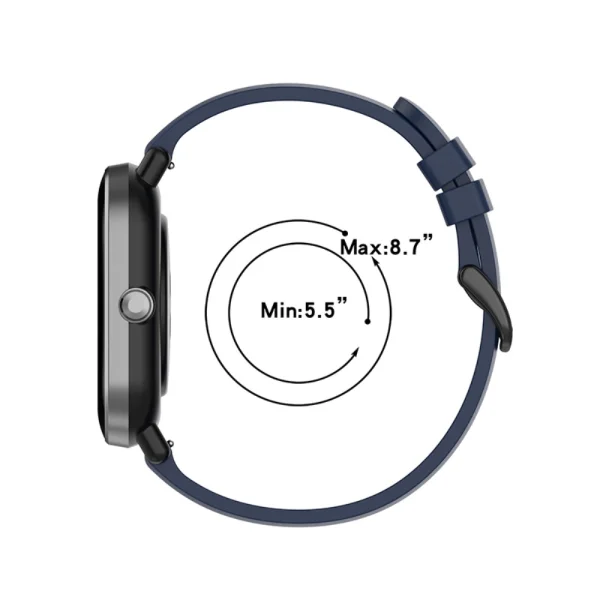 Silicone strap for Samsung Galaxy Watch 5 / Watch 5 Pro / Watch4 Classic / Watch4 / Watch3 / Watch Active, 20mm, Dark Blue 3