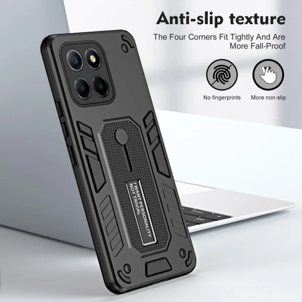 Shockproof case for Honor X8 5G, Finger Hoder, Bracket, Black 6