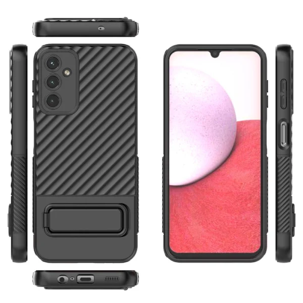 Silicone Case Shell Kickstand for Samsung Galaxy A14 5G, Black 3