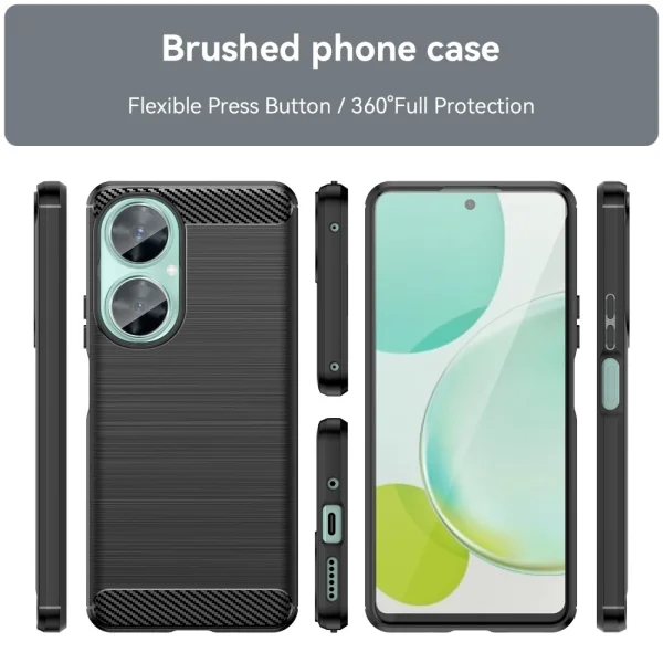 Силиконов Калъф Carbon за Huawei Nova 11i, Черен 2