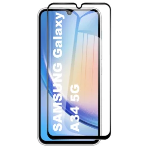 Стъклен Протектор 5D Full Glue Hard за Samsung Galaxy A34 5G, Черен