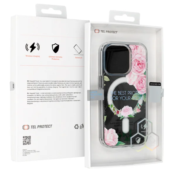 Shockproof case Flower MagSF for iPhone 12, Pink flowers 4
