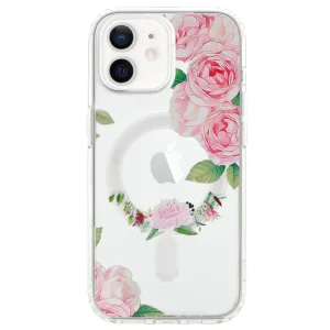 Удароустойчив калъф Flower MagSF за iPhone 12, Розови цветчета