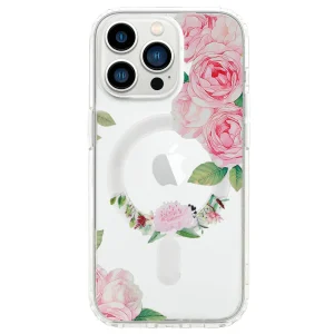 Удароустойчив калъф Flower MagSF за iPhone 13 Pro, Розови цветчета