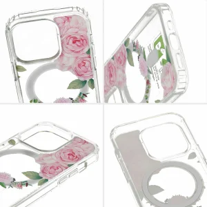 Shockproof case Flower MagSF for iPhone 14, Pink Flowers 3