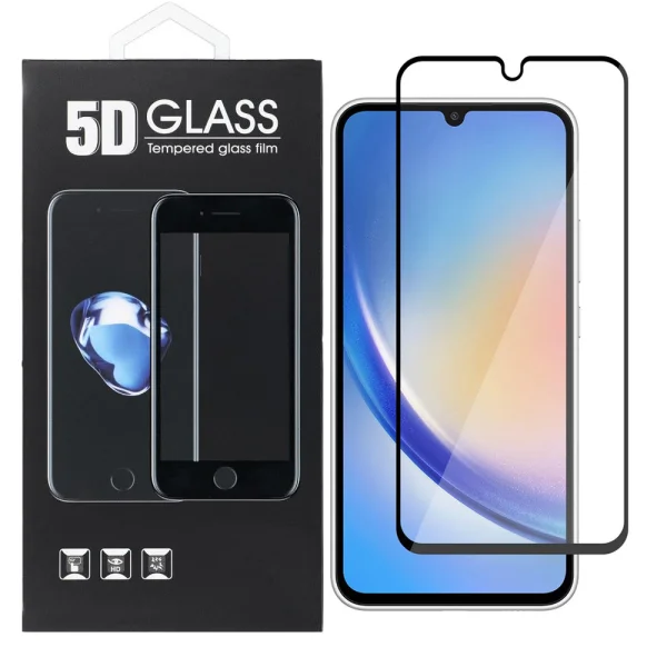 Стъклен Протектор 5D Full Glue за Samsung Galaxy A34 5G, Черен 2