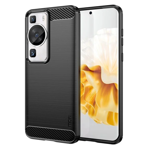 Carbon Silicone Case for Huawei P60 / P60 Pro, Black 2