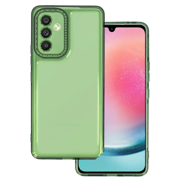 Силиконов калъф Crystal Diamond за Samsung Galaxy A24 4G, 2mm, Зелен 1