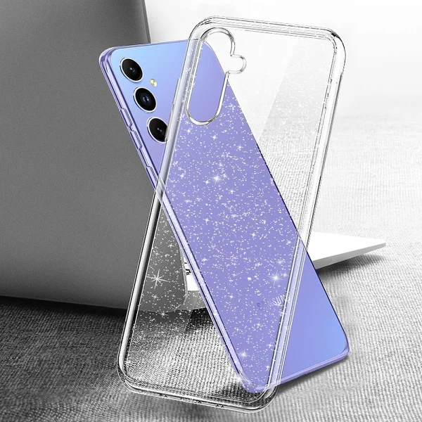 Силиконов калъф Crystal Glitter за Samsung Galaxy A24 4G, Сребристи частици 2
