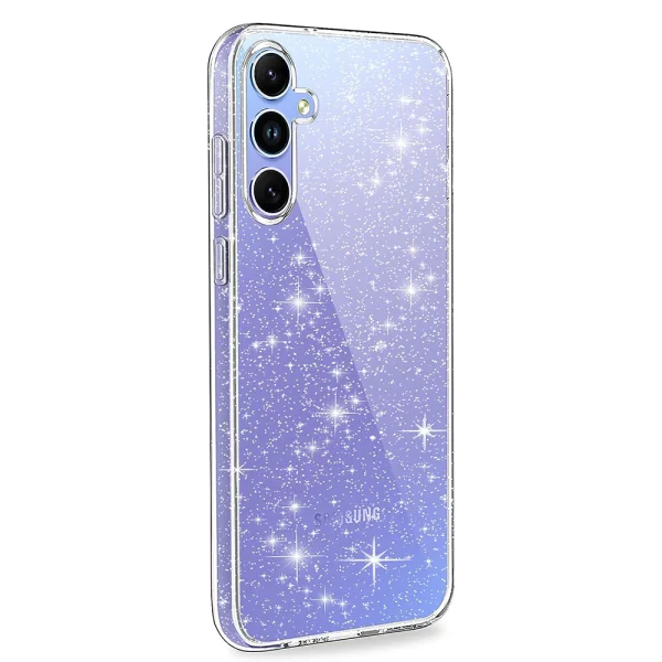Силиконов калъф Crystal Glitter за Samsung Galaxy A24 4G, Сребристи частици 1
