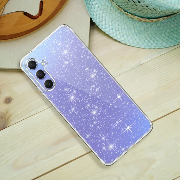 Силиконов калъф Crystal Glitter за Samsung Galaxy A24 4G, Сребристи частици 4