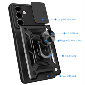 Удароустойчив калъф Slide Camera за Samsung Galaxy A24 4G, Черен 5