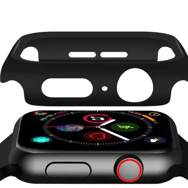 Plastic bumper + glass protector for Apple Watch Series 5/4 44mm, Black 4
