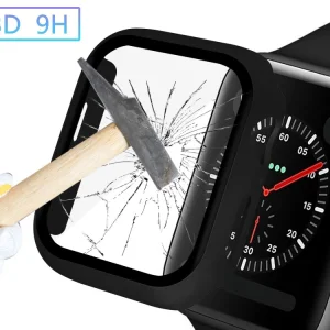 Plastic bumper + glass protector for Apple Watch Series 5/4 44mm, Black 3