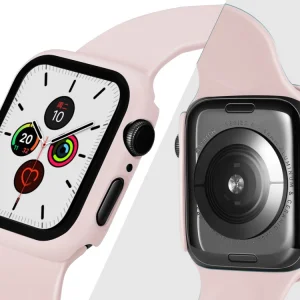 Plastic Bumper + Glass Protector for Apple Watch Series 5/4 44mm , Pink 3