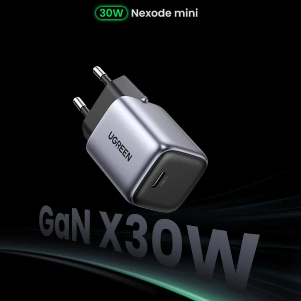 Зарядно UGREEN CD319, 220V, 1xUSB-C, GaN, 30W, PD, NEXOD, Черен 4
