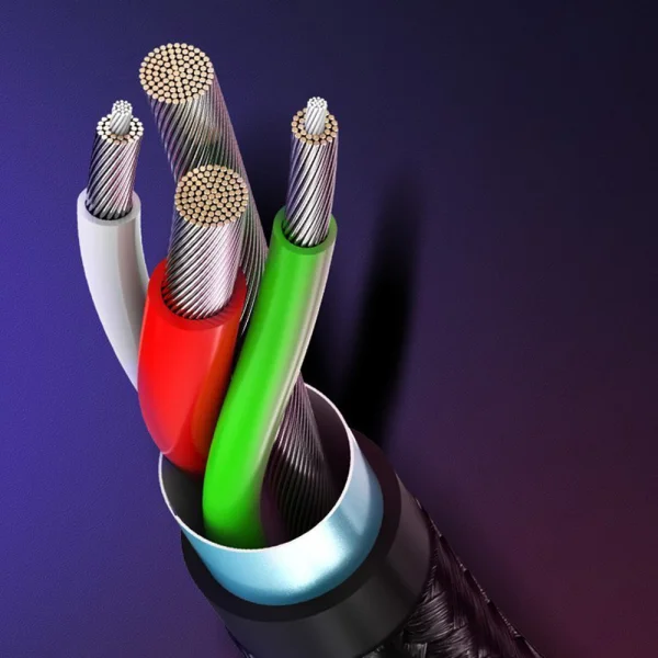 Кабел UGREEN US177, плетен, USB A към USB Micro и USB-C, 3A, 1m, Черен 6