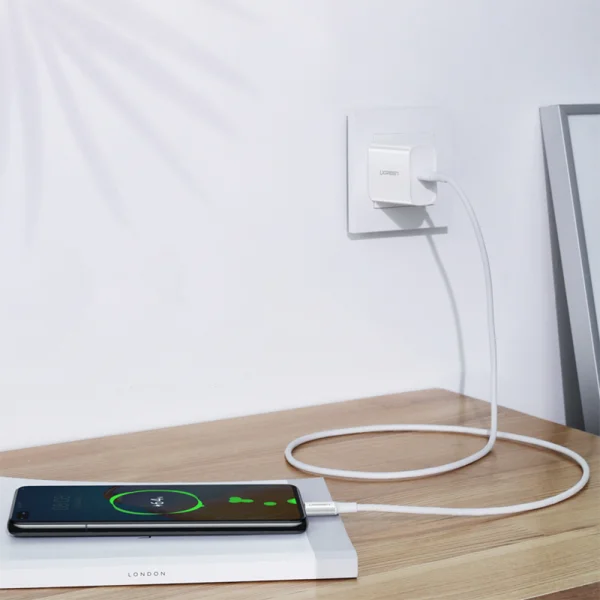 Кабел UGREEN US300, USB-C към USB-C, 5A, 100W, 2m, Бял 3