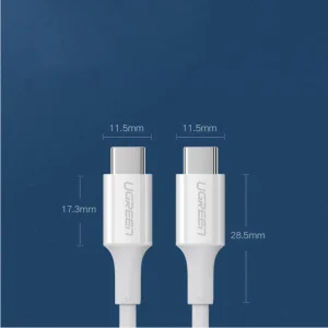 Кабел UGREEN US300, USB-C към USB-C, 5A, 100W, 2m, Бял 4