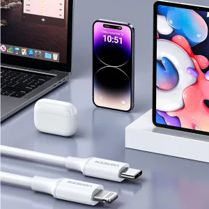 Кабел UGREEN US171, USB-C към Lightning, MFI, 1m, Бял 4