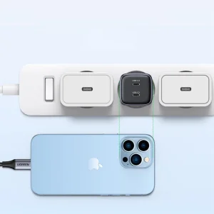 Зарядно UGREEN CD294, 220V, 2xUSB-C, GaN, 45W, PD, NEXOD, Черен 5