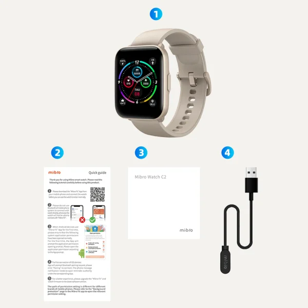 Smart Watch Xiaomi Mibro Watch C2, Beige 4