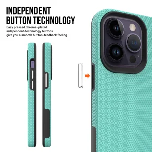 Shockproof Dual Layer Case for iPhone 15 Pro Max, Mint 3