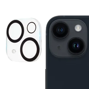 Стъклен Протектор за камерата на iPhone 15 Plus, Черен