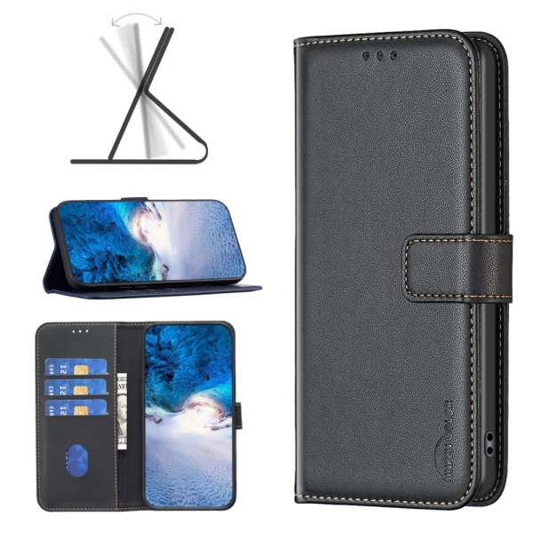 BINFEN COLOR Wallet Case for Motorola Edge 40 5G, Black 6