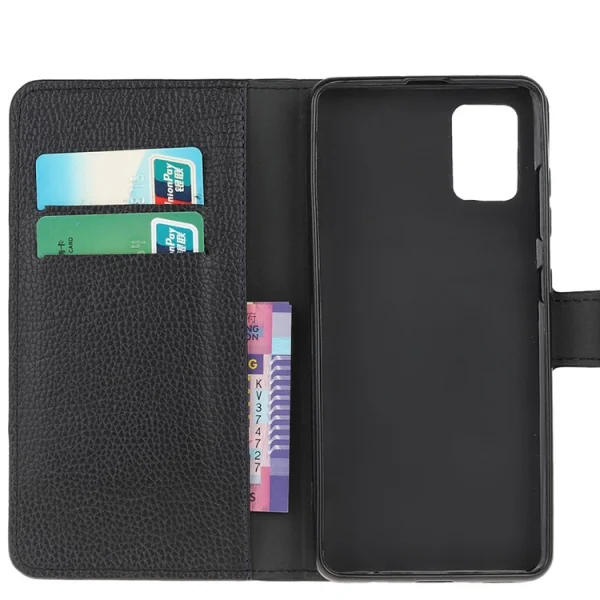 Litchi Wallet Case for Samsung Galaxy A71, Black 4