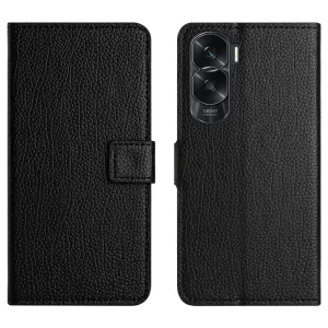 Калъф Тефтер Litchi Texture за Huawei Honor 90 Lite 5G/X50i 5G, Черен
