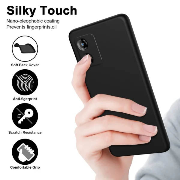 Силиконов калъф Fiber Lining за Motorola E13, 2.2 mm, Черен 2